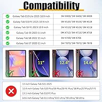 Vista 2 de BRAECNstock for Samsung Galaxy Tab S10 Lite/ S10 FE/ S9 FE/ S9/ S8/ S7 5G Case 10.9"/11", Shockproof Protective Case with Pencil Holder, 360° Correa