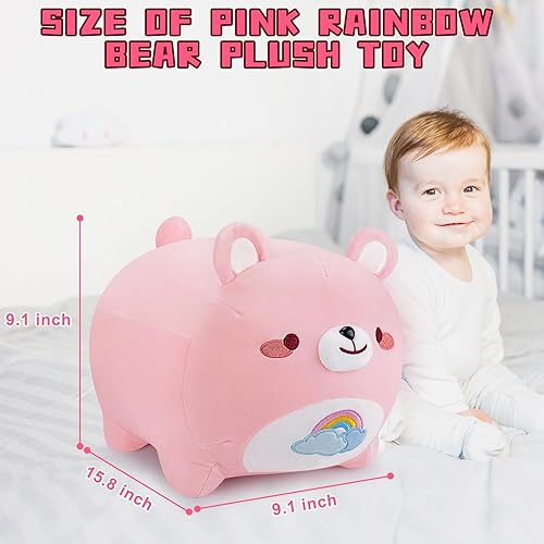 Miniatura 3 de Almohadas de peluche de oso de fresa de 16 pulgadas, lindos animales de peluche de anime, peluches de panda suaves, regalos para novia, regalos para