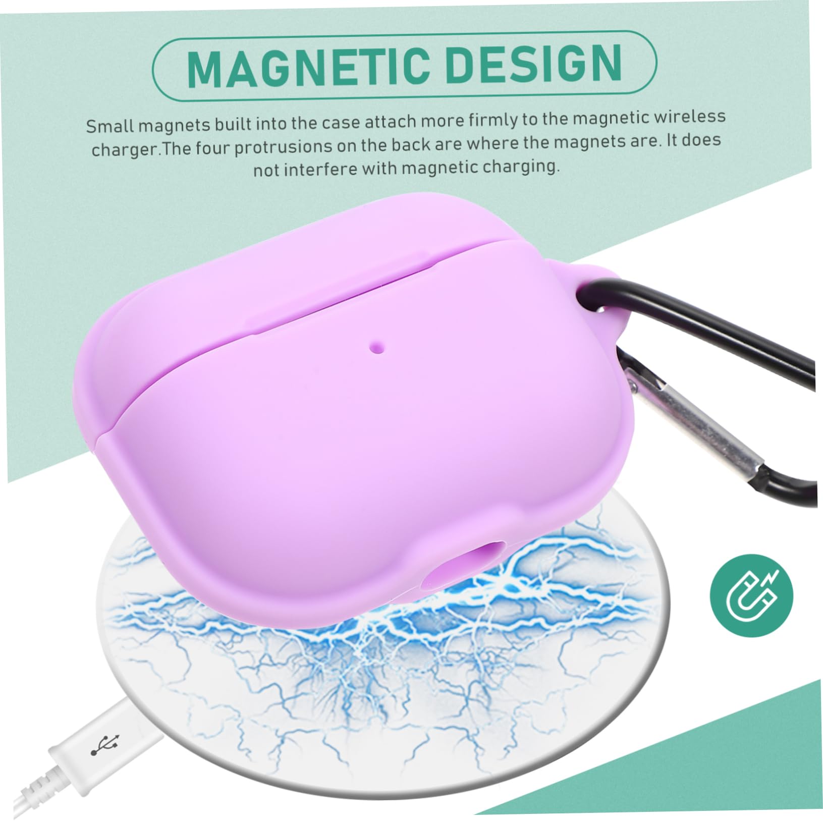 DOITOOL 5piezas Estuche De Silicona Magnético para Auriculares Inalámbricos Funda Protectora Creativa Diseño Ligero y Portátil Color Aromático