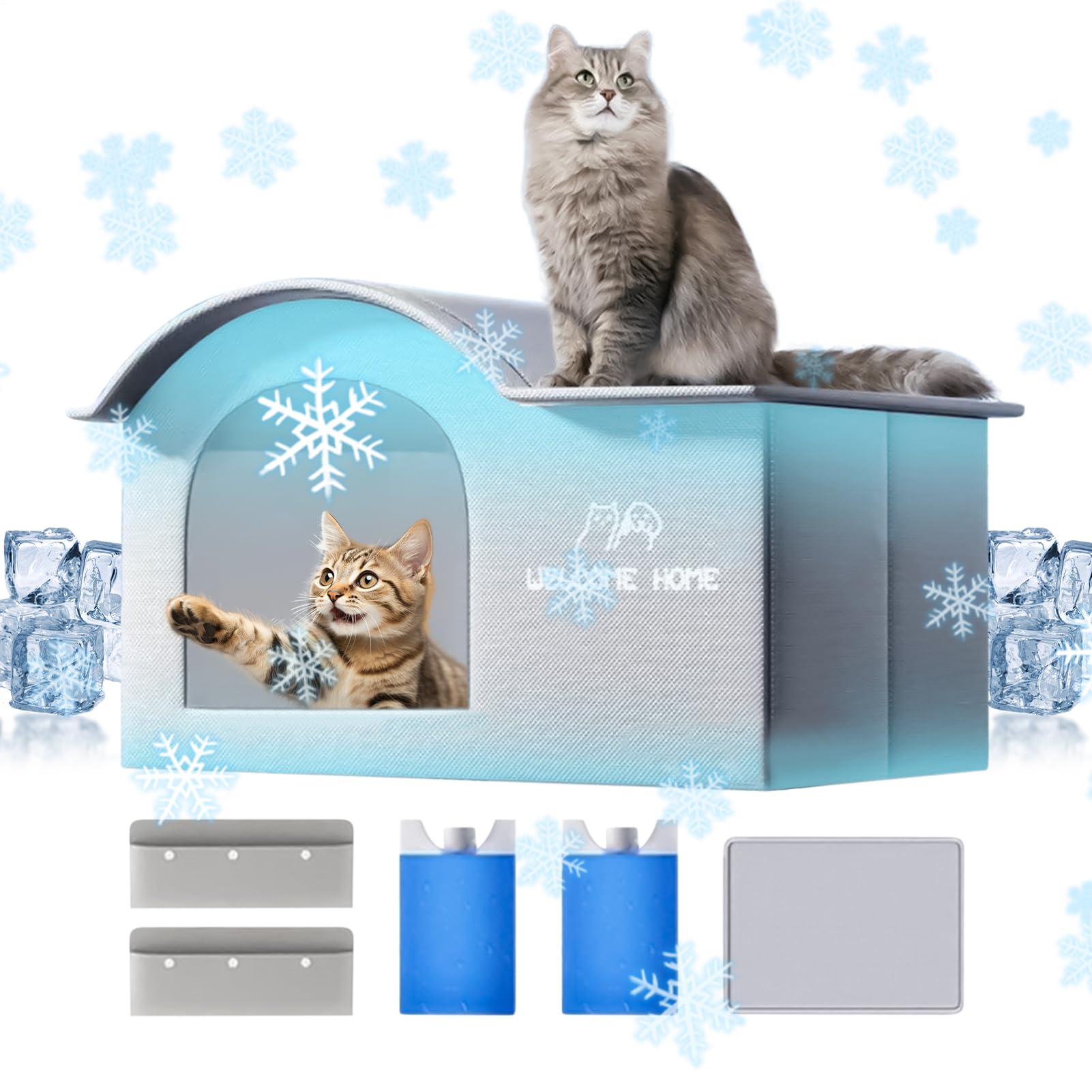 Tente Isolée pour Chat au Jardin - Abri de Refroidissement Pliable