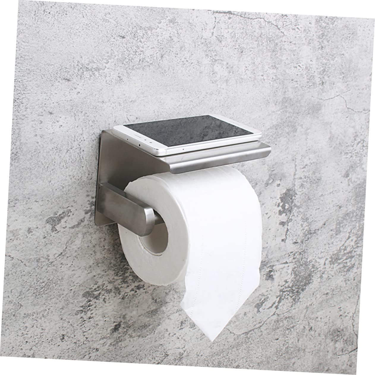 Portarrollos 304 Papel de Acero Inoxidable Higiénico Plata | Estante de Almacenamiento, Diseño Ahorra Espacio, Montaje en Pared para Cocina y Baño