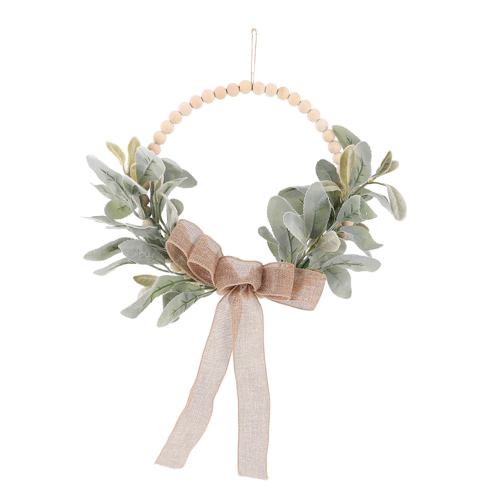 Couronne de feuilles artificielles bohème pour embellir votre porche de ferme au printemps