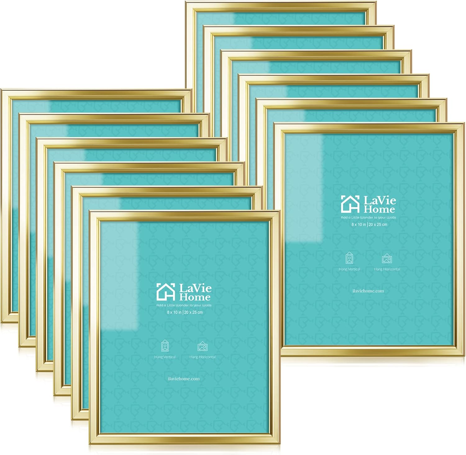 LaVie Home 8x10 Picture Frames (12 Pack, Gold) Simple