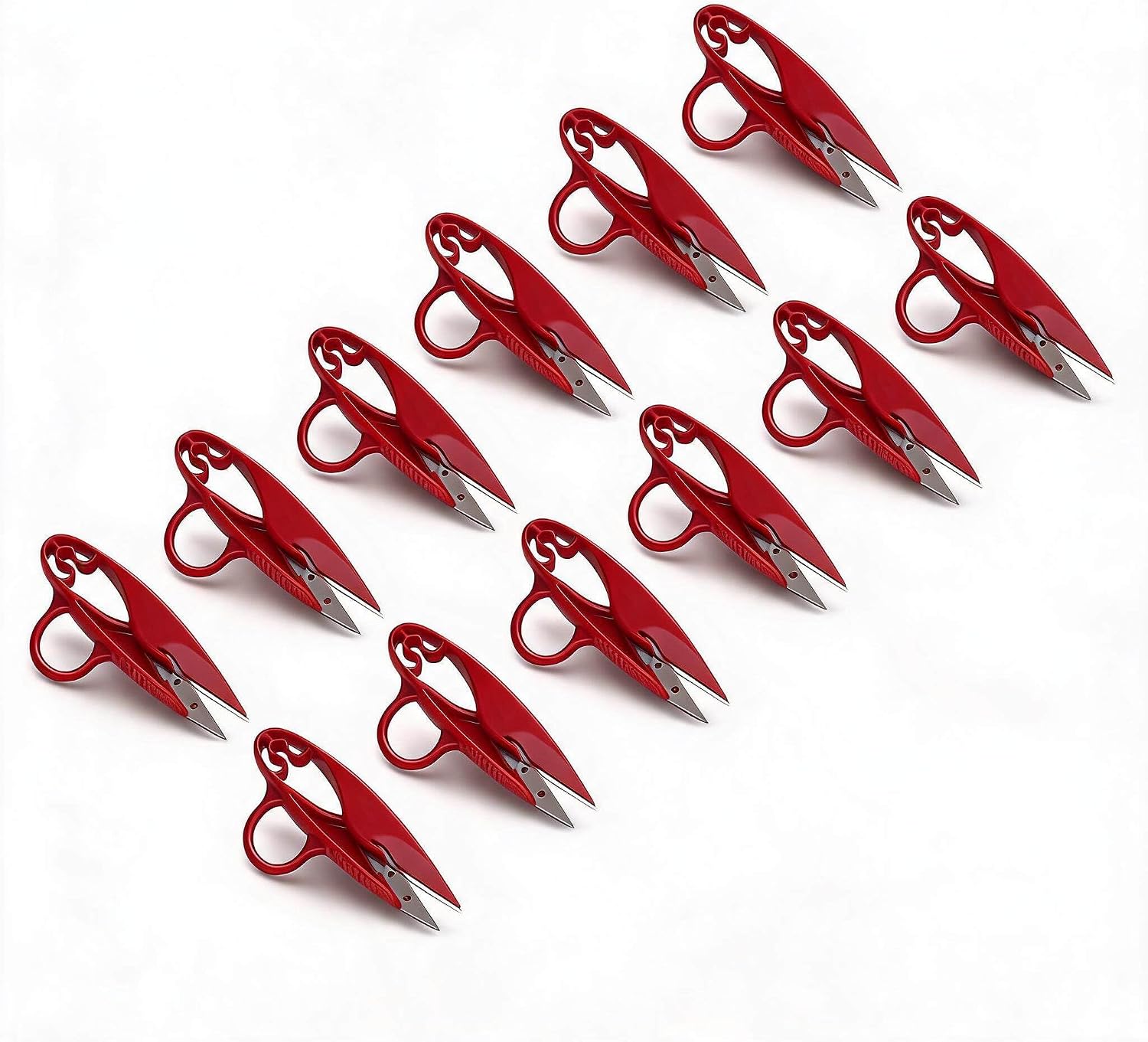 Multifunctional Yarn Thread Snips Mini Sewing Scissors for Tailoring Crafting Trimming, 12 Pack Portable Quick Clip Thread Cutter for Fabric