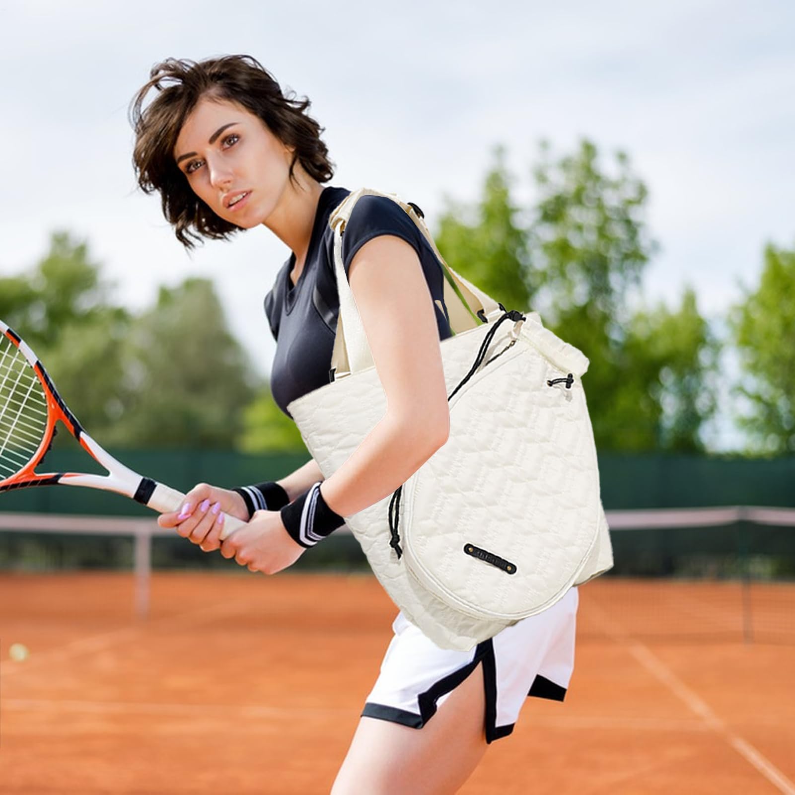 Borsa tote per racchette da tennis, impermeabile, borsa sportiva per adulti, può contenere racchette da tennis, badminton, pickleball
