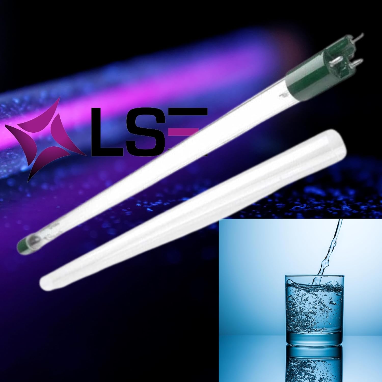 LSE Lighting Combo Package S463RL UV Bulb & QS-463 Quartz Sleeve | Compatible with S5Q-PA, SSM-24 UV Systems | 22W 18" Replacement Kit | Designed in USA