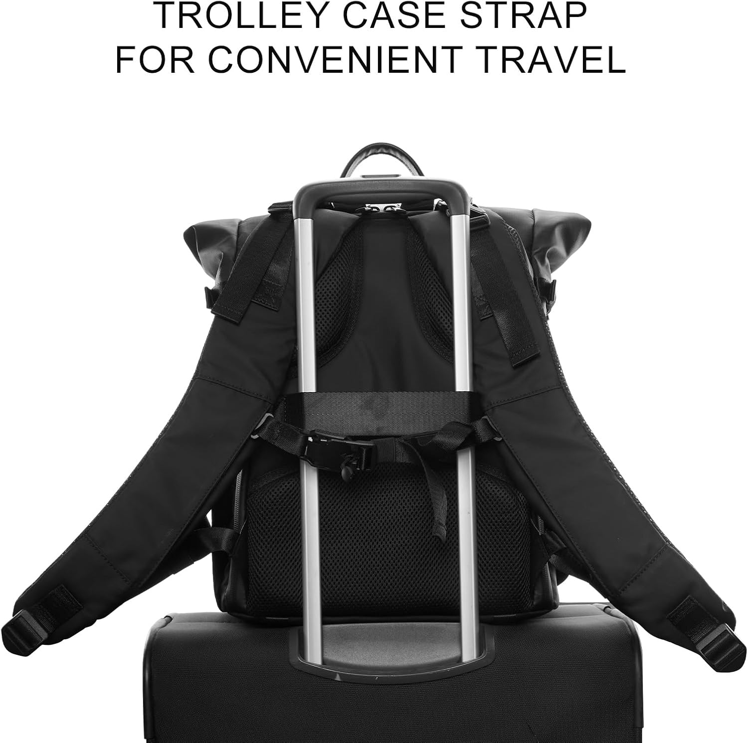 Cwatcun Waterproof Camera Backpack, Black Photography Travel Camera Bag Case with 4L Expansion Warehouse, Tripod and Drone Strap, 15.6" Laptop Compartment for Canon Nikon Sony SLR DSLR - Image 5