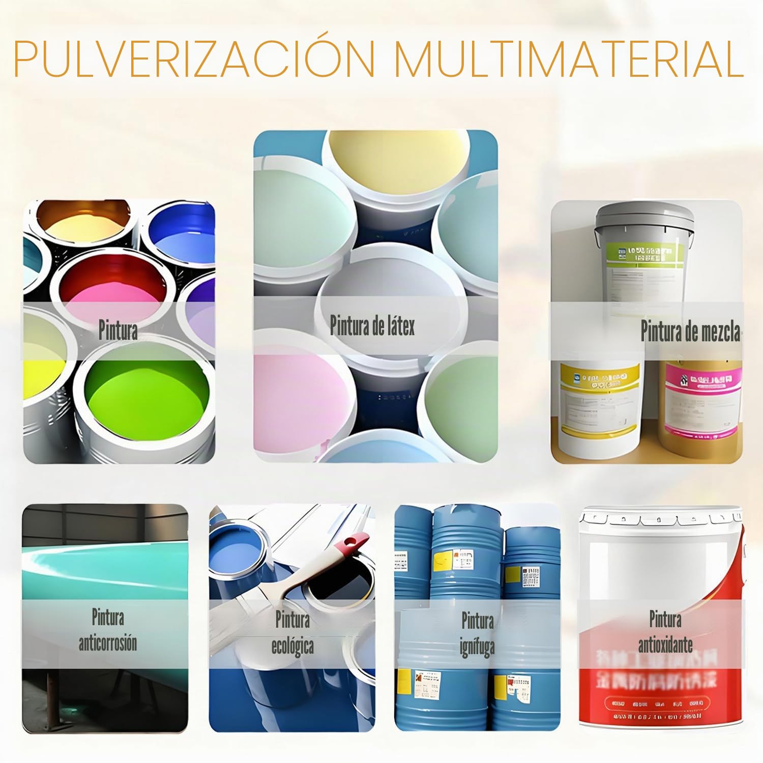 Pistola De Pintura Electrica 750 W, Maquina De Pintura Airless 1,2 L, 12,5 Mpa, Presión Ajustable En 6 Niveles, con 2 Baterías De 21 V Y Manguera De 1,80 M, 2 L/Min, para Paredes, Vallas