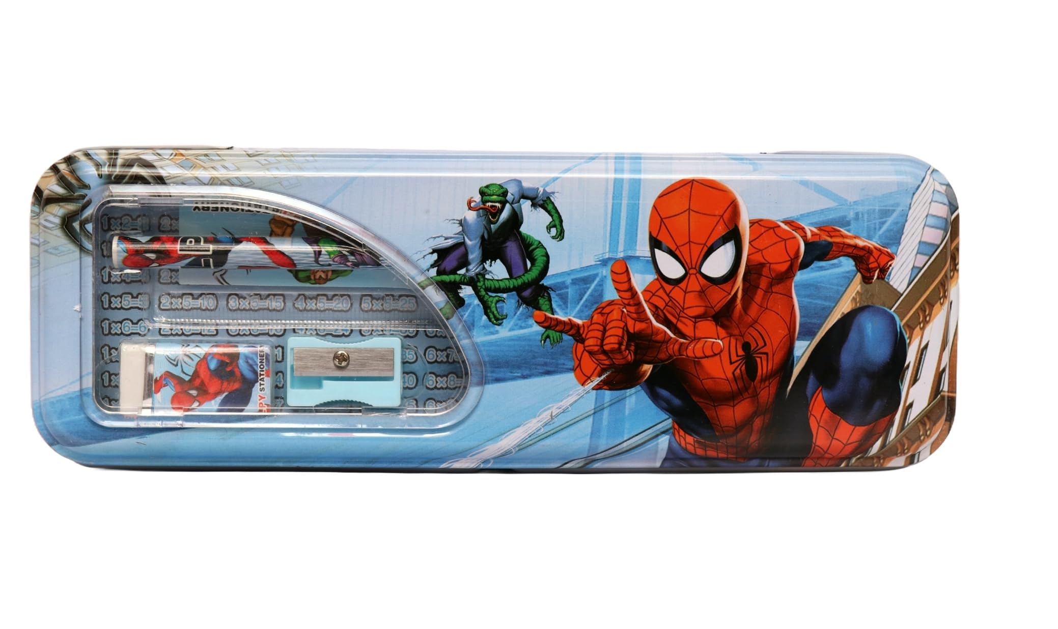 WOW Toys - Delivering Joys of Life Spider Design Double Layer Metal Pencil Case with Pencil, Eraser, Sharpener, Ruler- Multicolour (B0CQWM4SP8) Amazon Price History, Amazon Price Tracker