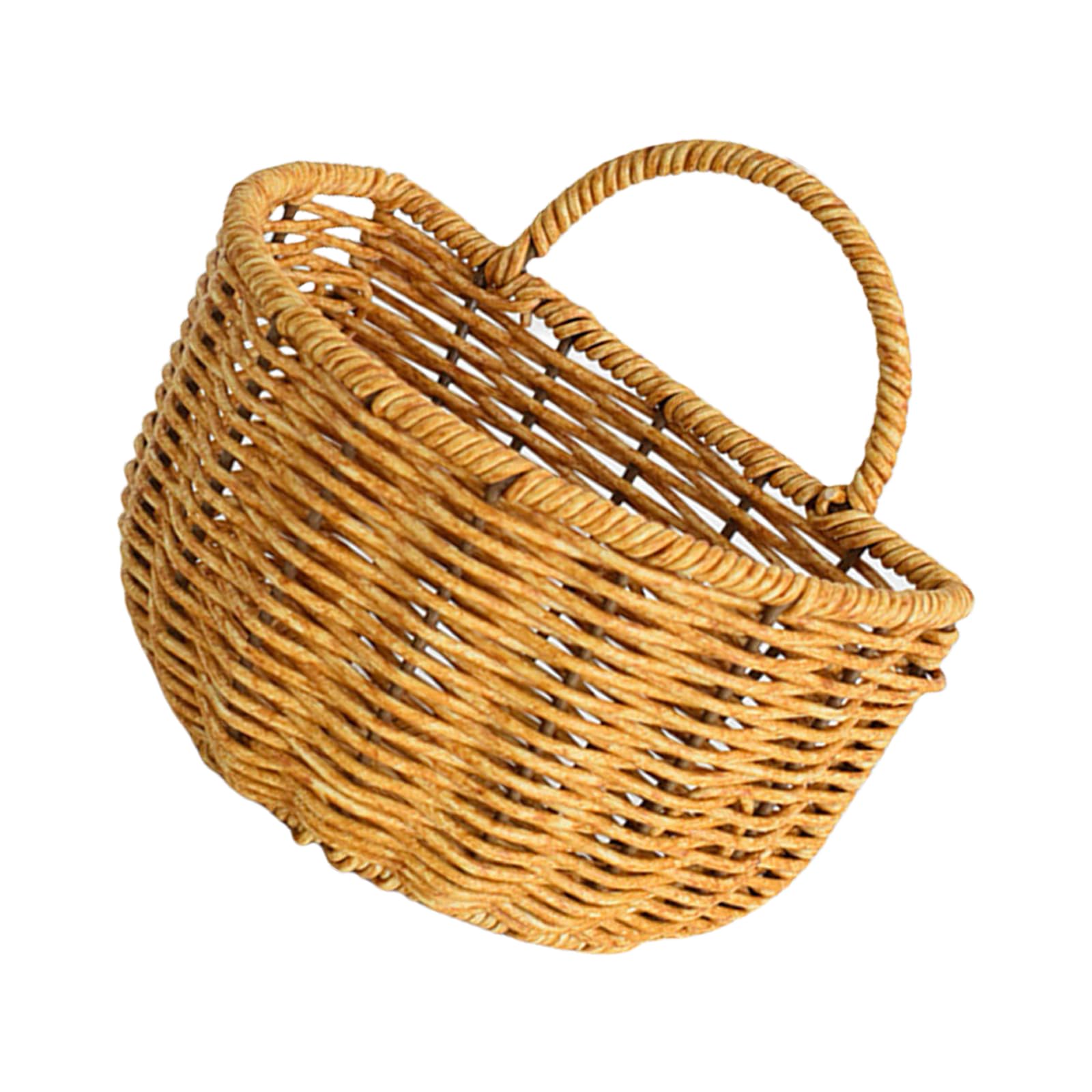 Jazuaiao Faux Rattan Organizers Basket Versatile Faux Rattan Makeup Organizers Kitchen Baskets for Modern Homes Decors Makeup