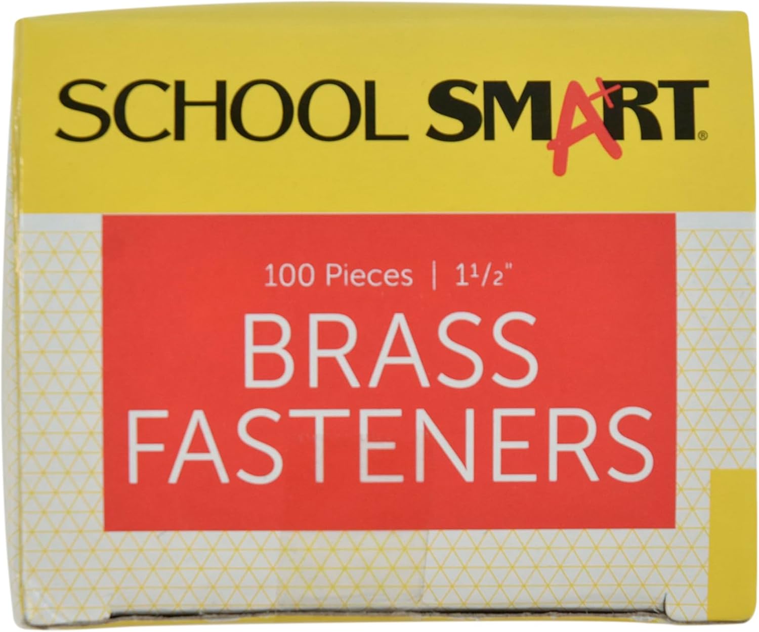 School Smart Fastener, 1-1/2 Inches, Size 6, Brass Plated, Pack of 100