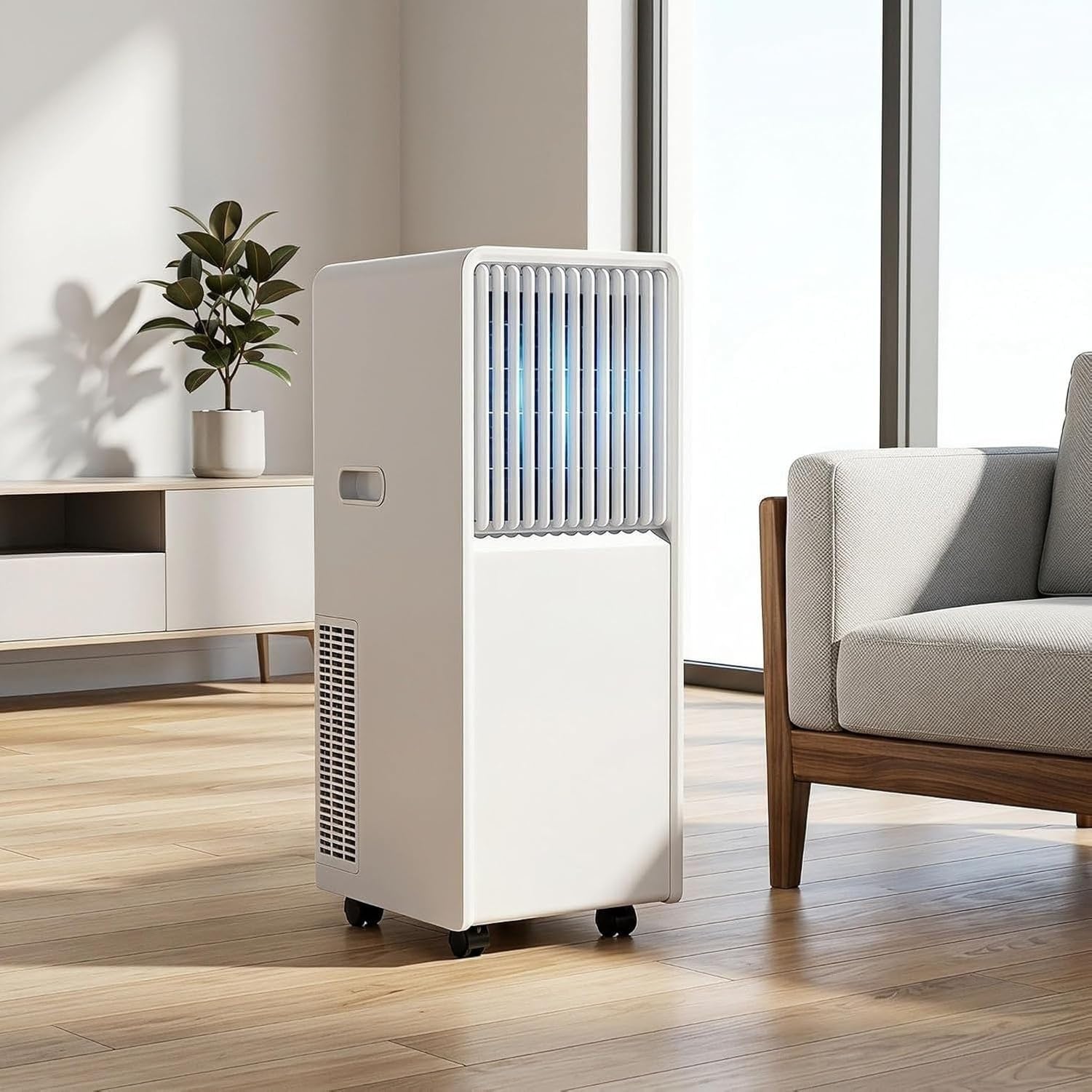 Aire Acondicionado Portátil 12000 BTU 3 en 1 con Mando, Kit de Ventana y Temporizador 24H para Habitaciones y Oficinas, Modo Sueño y 2 Velocidades de Ventilador, 12000 Btu, 12000 BTU