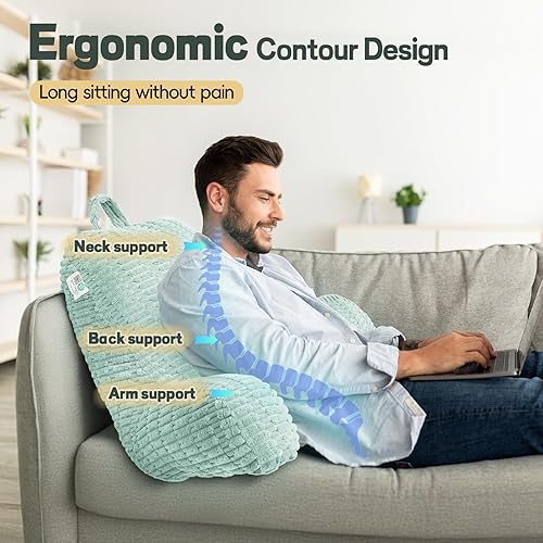 Miniatura 4 de Almohadas de lectura y reposo en cama, color azul