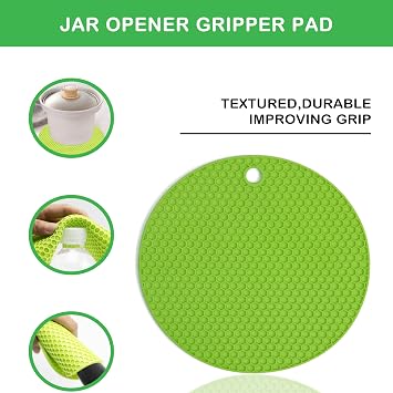 Jar Opener for Weak Hands, Seniors with Arthritis, 5 in 1 Multi Function Bottle Opener Lid Opener For Arthritic Hands with Non Slip Rubber Jar opener Gripper Pad(green)