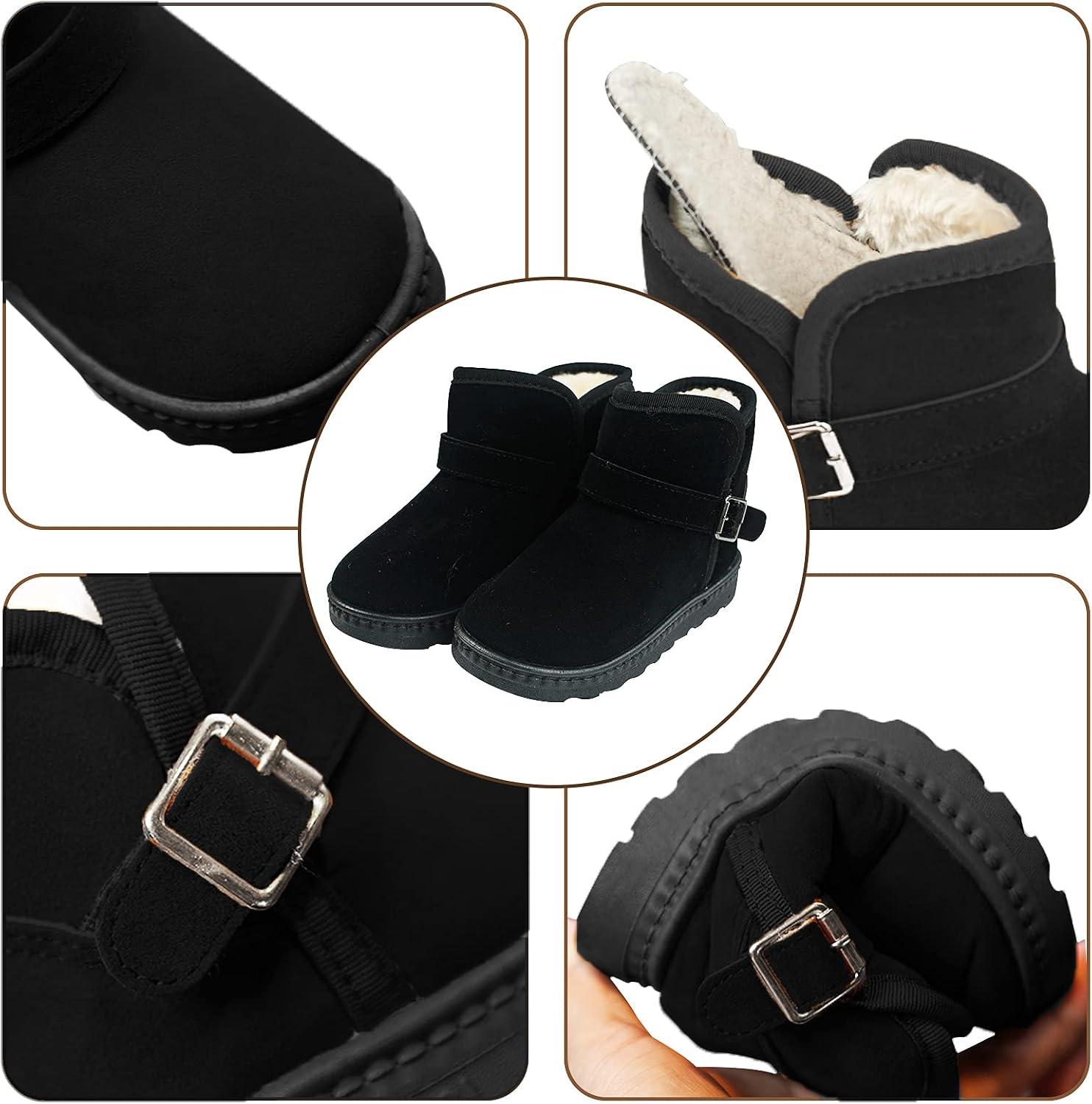 Happy Cherry Baby Boys Girls Snow Boots Soft Sole Anti-Slip Warm Crib Shoes Toddler Prewalker