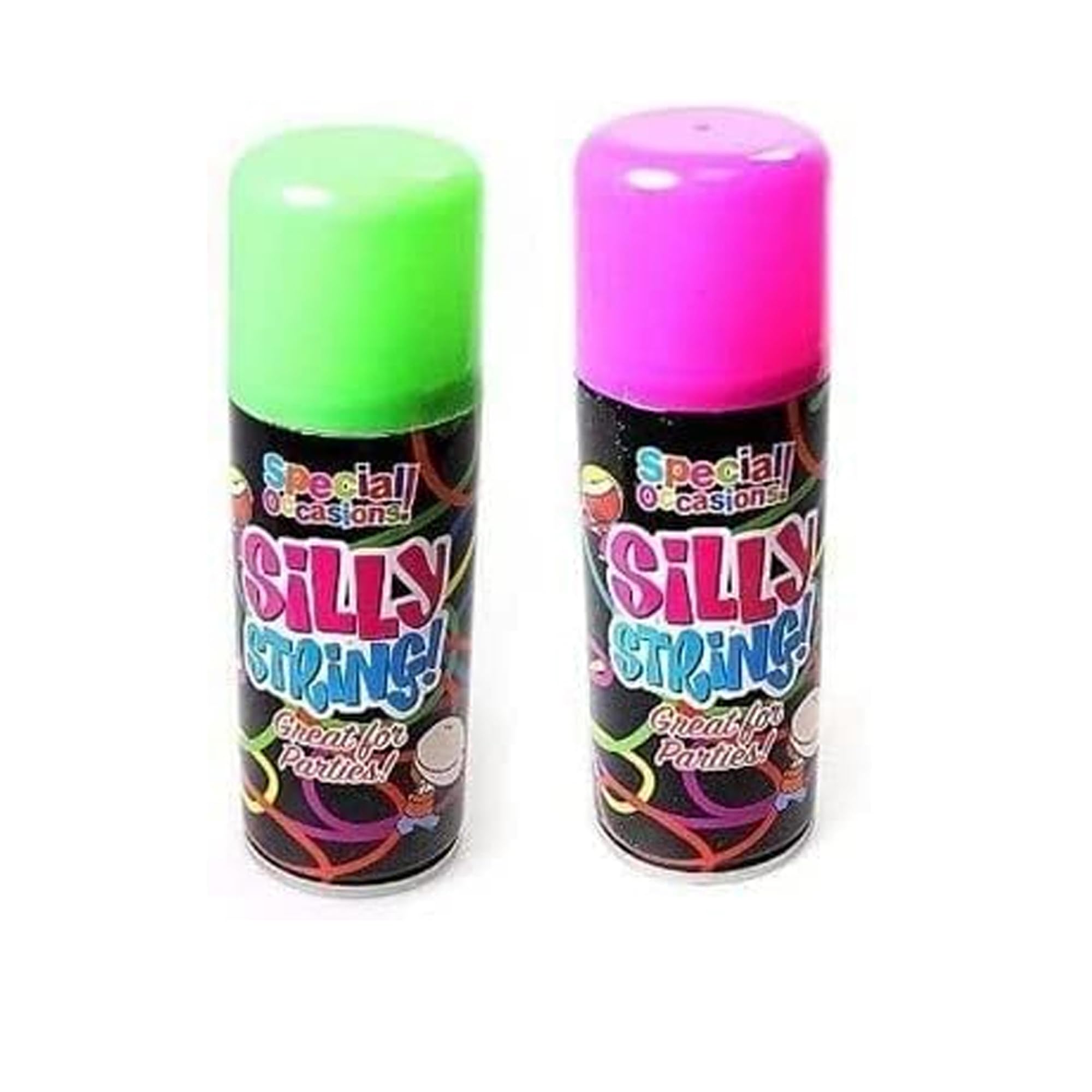 SDMAXAssorted Colours Silly String Spray - Perfect For Kids' Birthday Parties And Celebration Occasions, Easy To Use, Suitable For Indoor And Outdoor Use, (2 PCS)