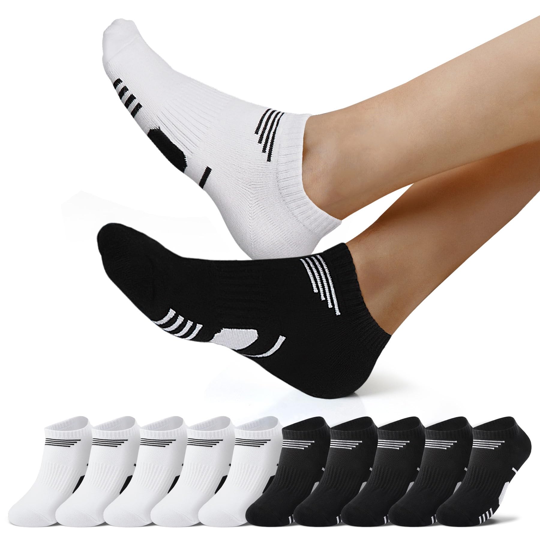 NUOZA 10 Paar Sneaker Socken Herren Damen Kurze Baumwolle Sportsocken Halbsocken Herrensocken Laufsocken Atmungsaktive Größe 35-50