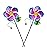 Viveta 2 Pack Wind Spinners with Metal Stake, 28.7 inches Outdoor Garden Pinwheels Spinners Purple Flower Shape Design for Yard Lawn Patio Decor