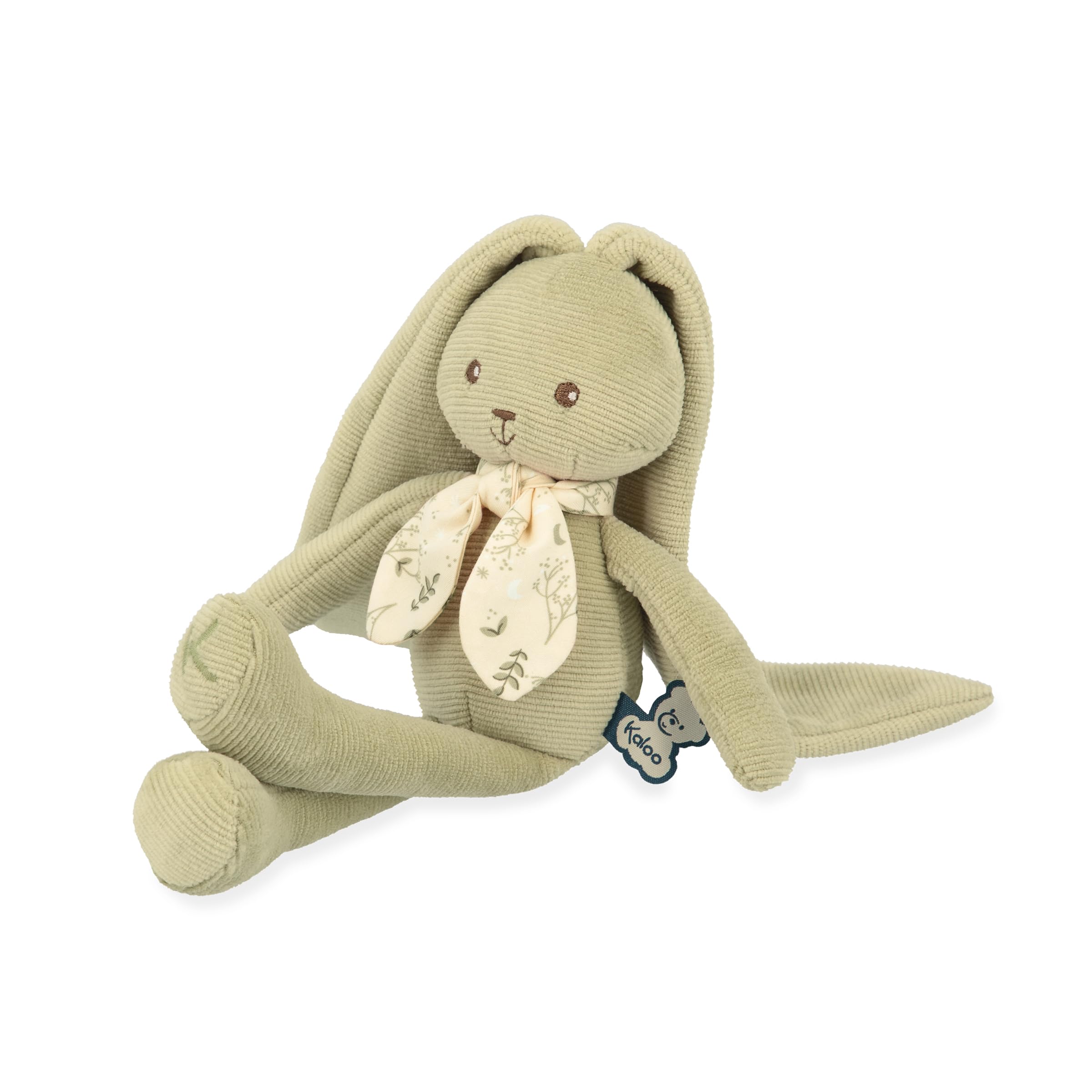 KALOO - Lapinoo - Muñeco Conejo Verde - Peluche Pequeño Bebé de Pana Aterciopelada - 25 cm - Tejido Muy Suave - Caja de Regalo - Desde el Nacimiento, K218014