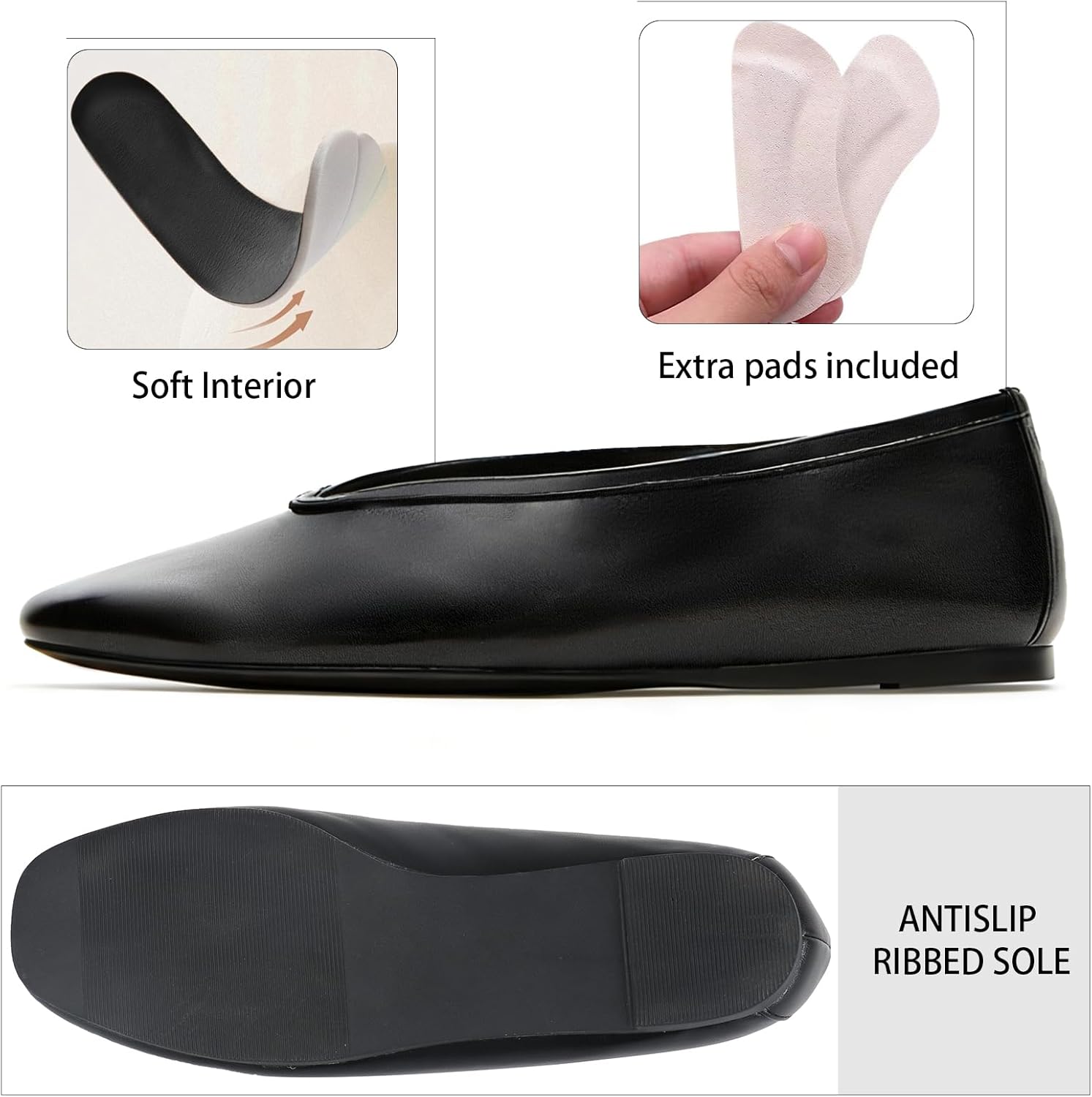 KISSASA Ballet Flats Shoes for Women Closed Toe Ballerinas Comfortable Slip on Flat Work Office Shoes - Image 5