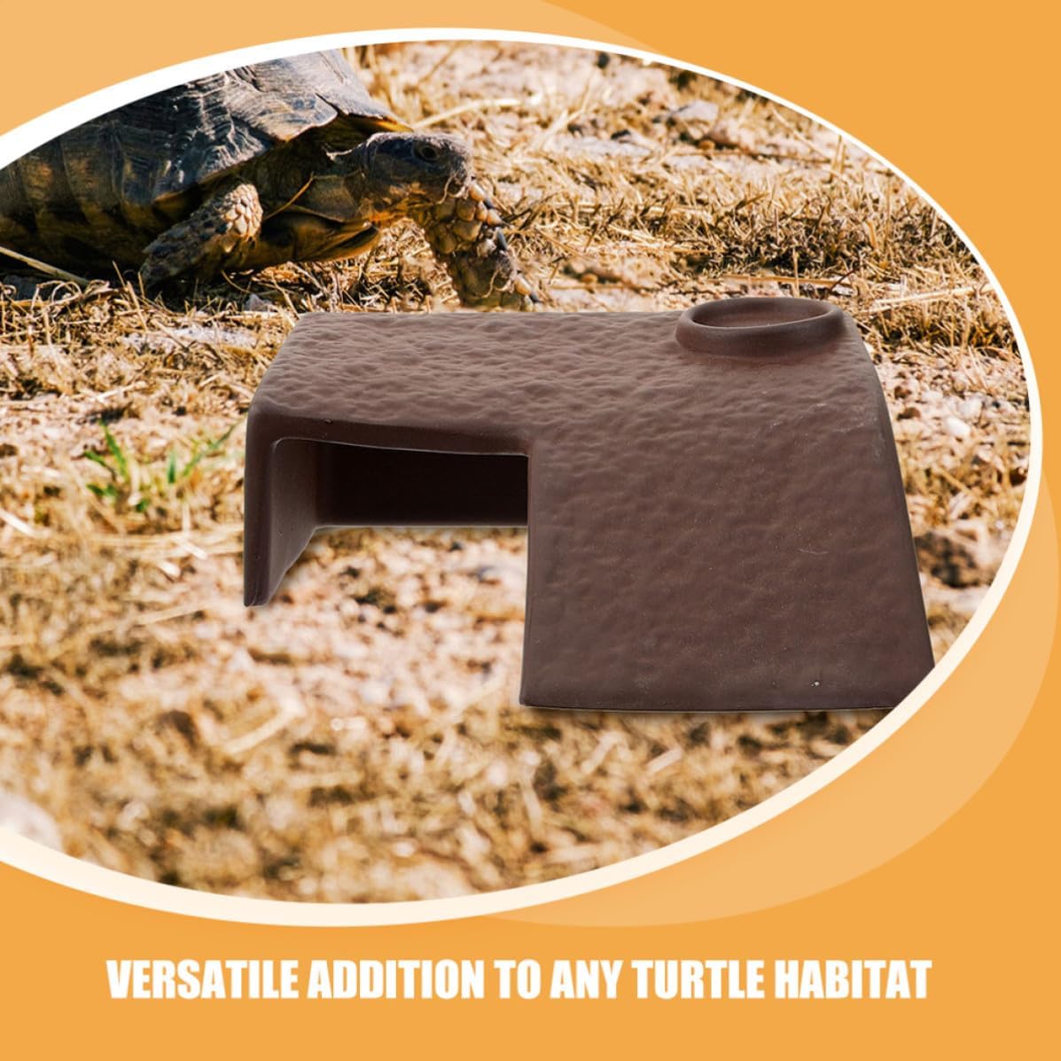 Turtle Aquarium Basking Platform Ceramic Coffee with Climbing Ramp