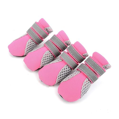 smalllee_lucky_store Botas protectoras de malla transpirable para perros de verano, suaves y reelectivos
