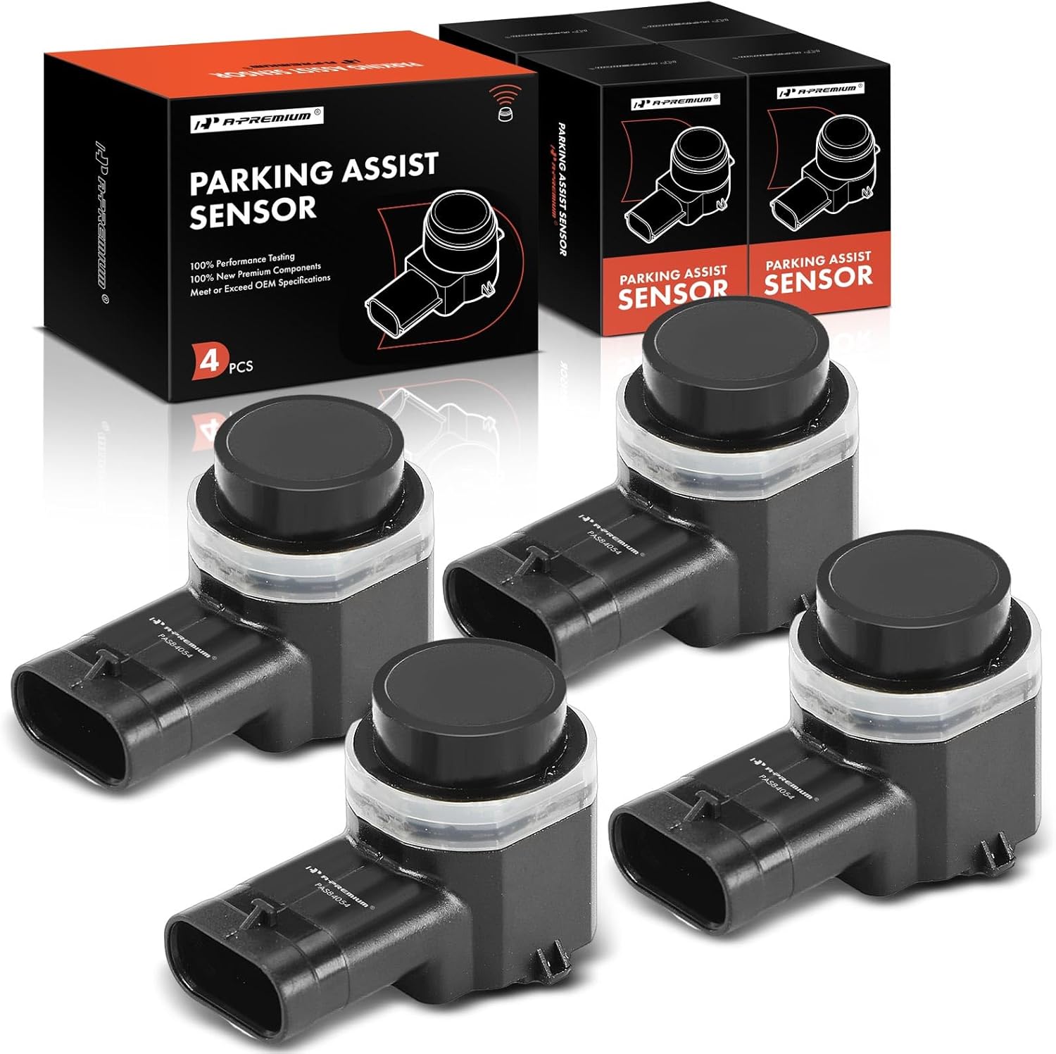 A-Premium 4-PC Rear Reverse Backup Parking Assist Sensor Compatible with Ford Models - Escape 2013-2016, Transit, Transit-150, Transit-250, Transit-350, Transit-350 HD, 2015-2017, Transit Custom 2017