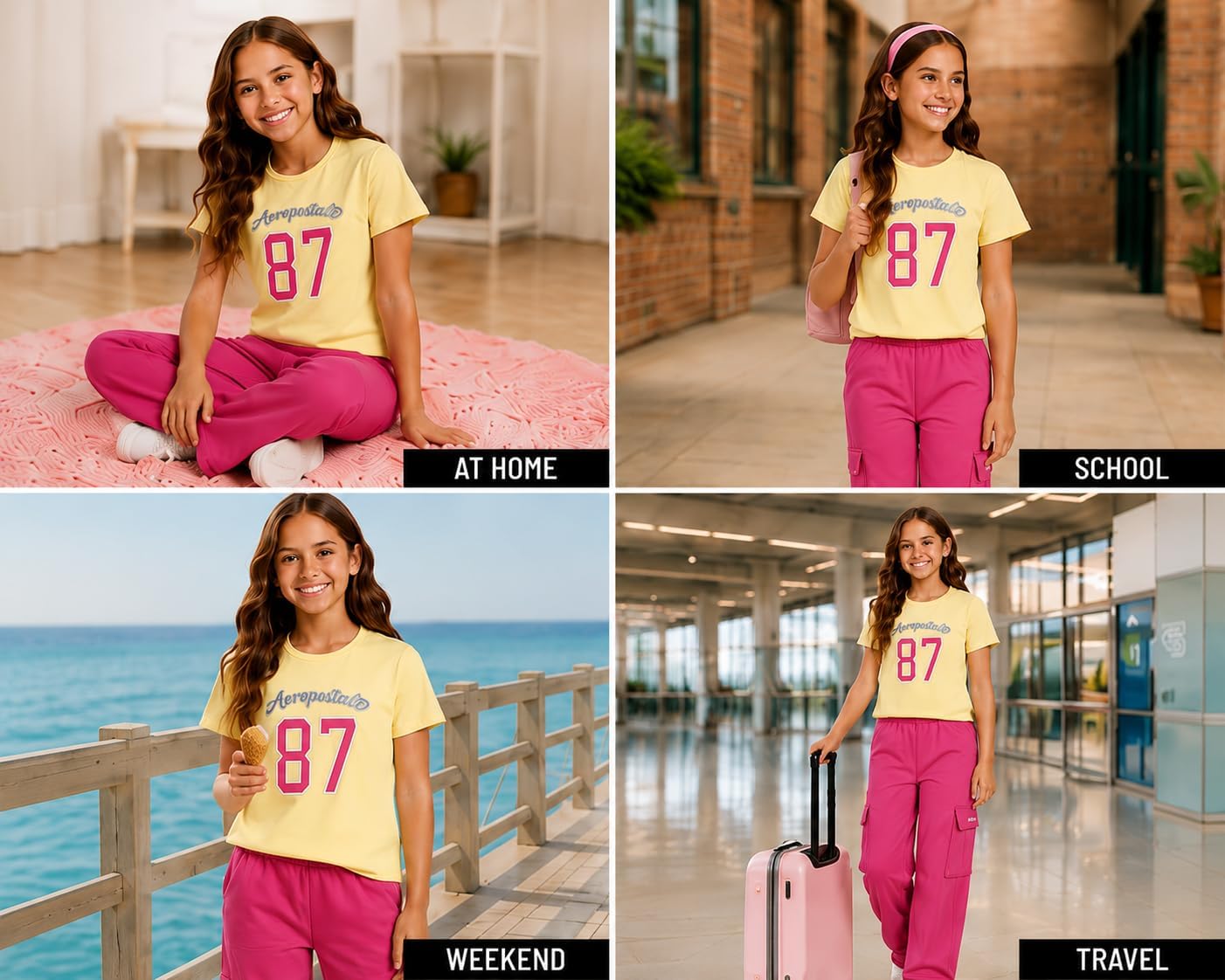 Aeropostale Girls Short Sleeve Graphic Tee
