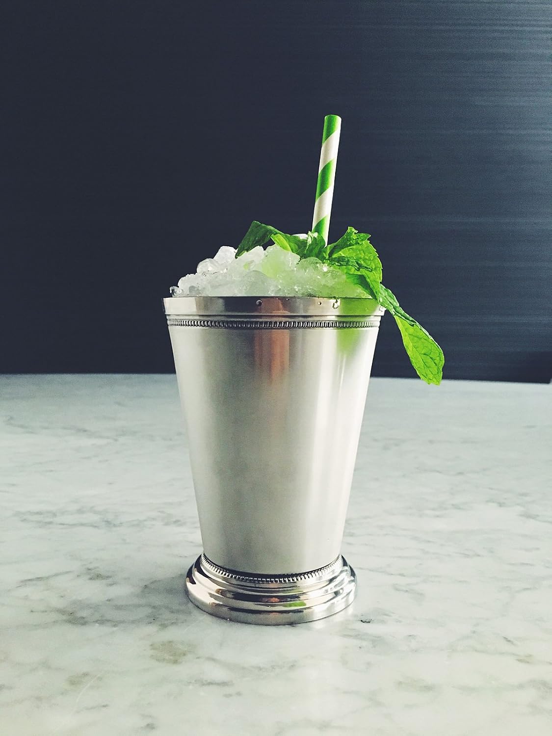 Mint Julep Cocktail Essential Tool Kit - (2) 12oz Cups, Lewis Bag, Muddler/Mallet and Recipe Card (5 items)