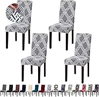 Vista 9 de Fundas de Silla de Navidad, Juego de 4 Fundas Elásticas para Sillas de Comedor, Protectores de Silla para Decoración de Navidad/Decoración del Hogar