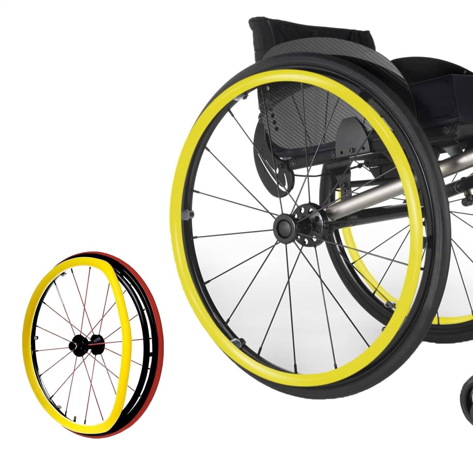 Agarres antideslizantes para llantas de silla de ruedas, 1 par de 22/24 pulgadas, funda protectora para anillo de empuje de rueda trasera de silla de ruedas, cubiertas de silicona para llantas de sil