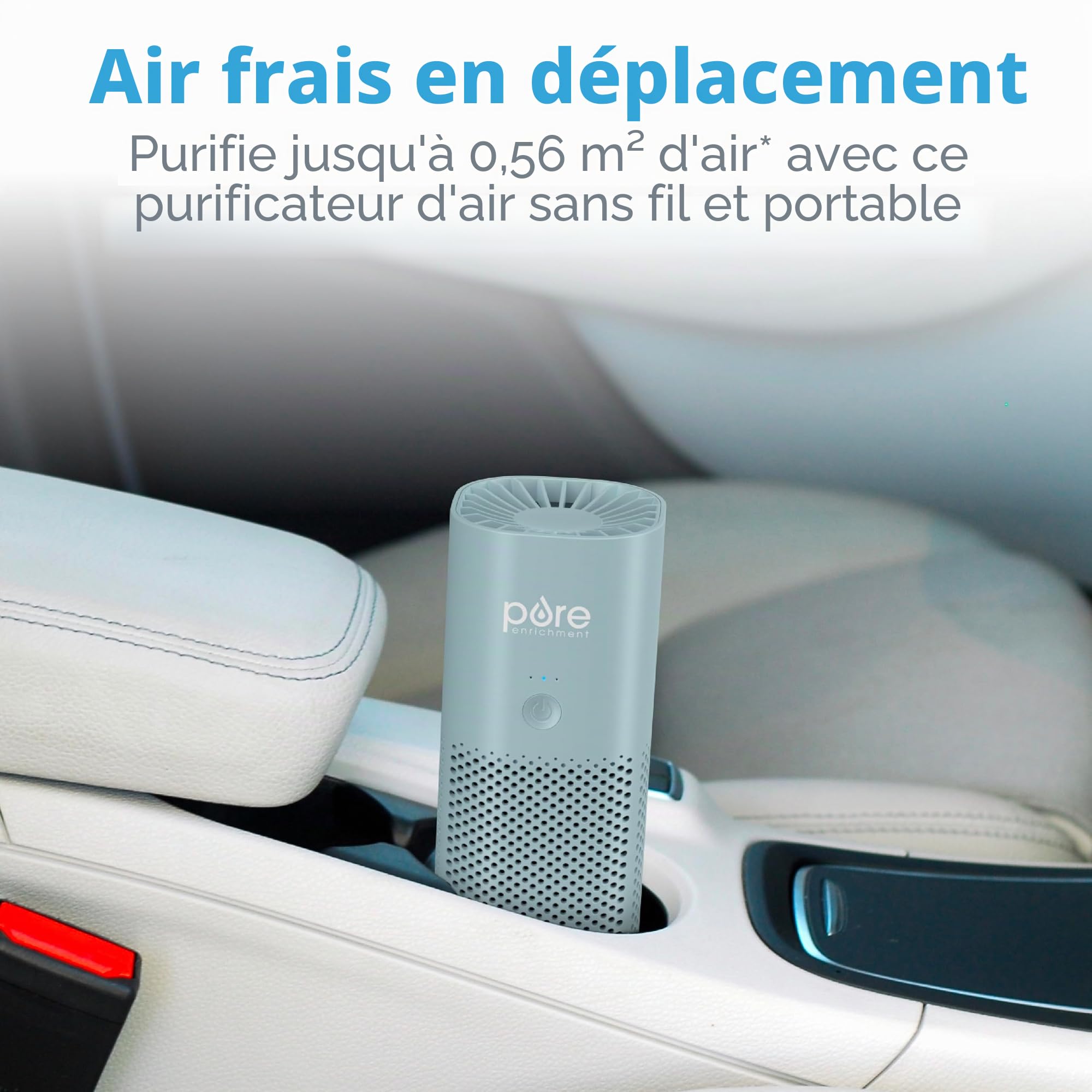 Pure Enrichment PureZone Mini purificateur d'air portable – Le véritable filtre HEPA sans fil nettoie l'air et élimine 99,97 % de la poussière, des odeurs et des allergènes près de chez vous