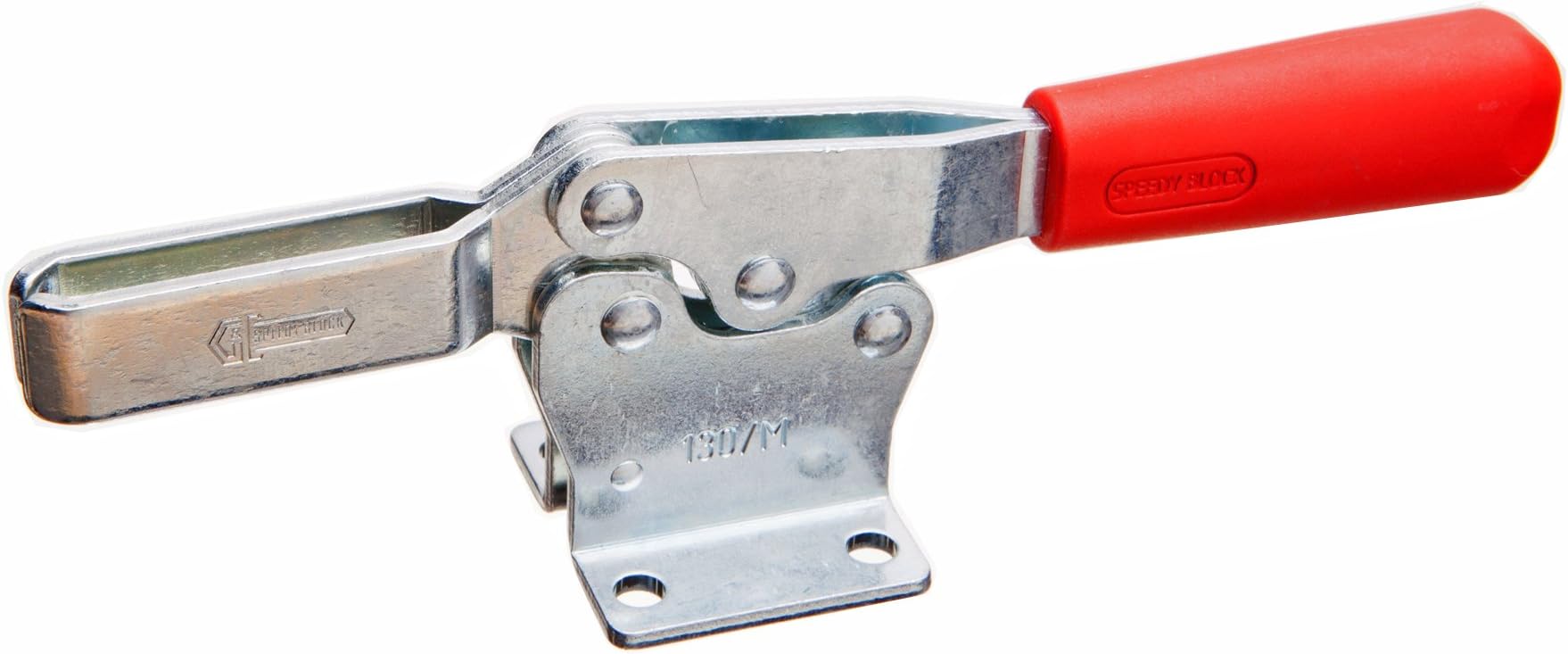 JW WincoSeries GN 820 Steel Horizontal Acting Toggle Clamp with Horizontal Mounting Base, Metric Size, Clamp Size 355, 3200 Newton Holding Capacity, Type M U Bar