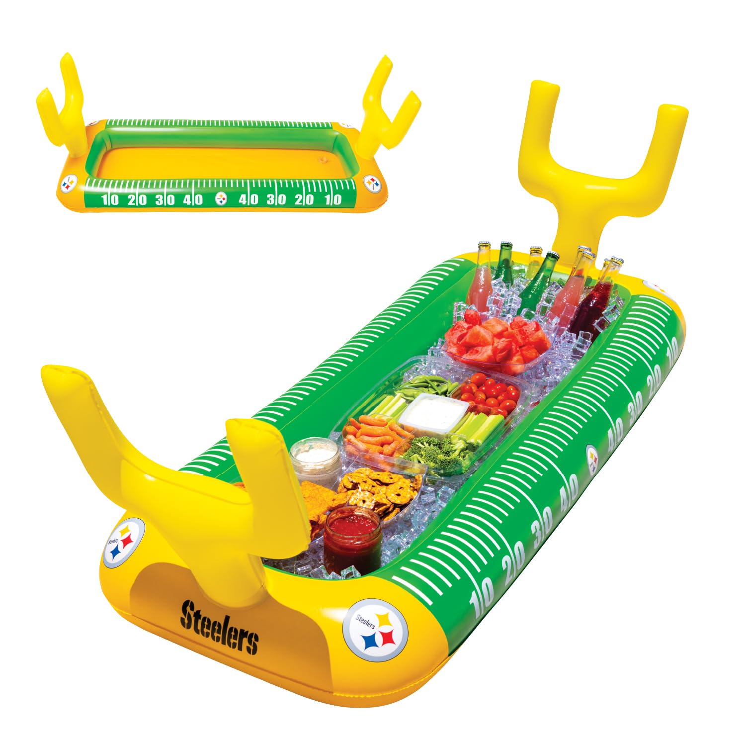 BigMouth NFL 4 ft Inflatable Food Cooler Buffet Officially Licensed NFL Fan Gear Ice Serving Pool Drink Bar for Tailgate Parties
