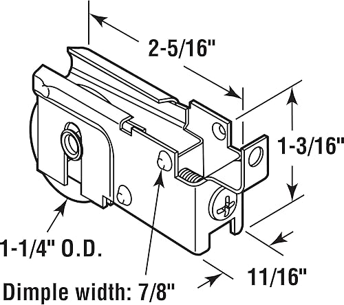 Miniatura 2 de Prime-Line D 1584 - Rodamiento de bolas de acero para puerta corrediza, para Northrup, latón (paquete individual) (paquete de 2)