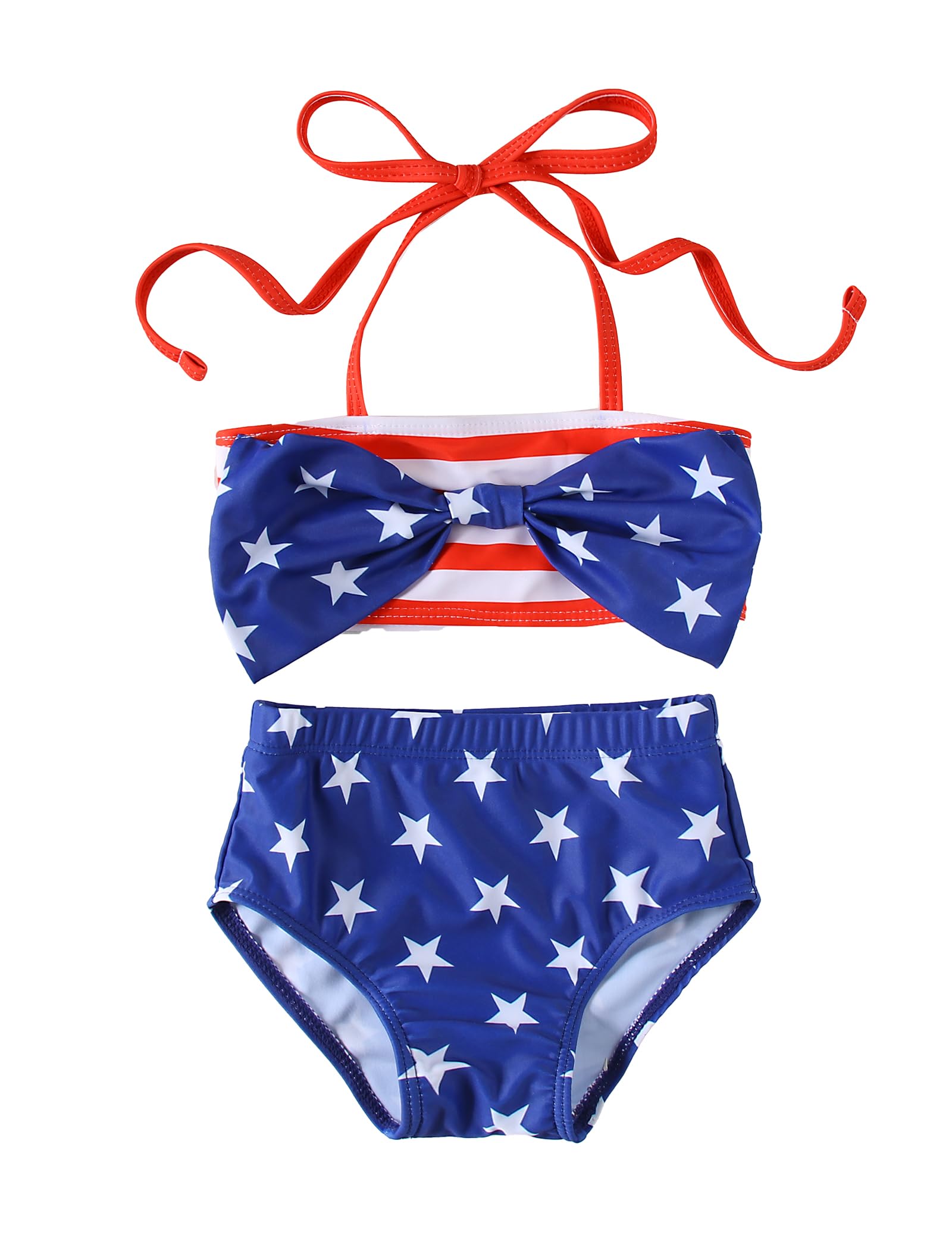 Toddler Girls Swimsuit Fruit Print Swimwear Kids Two Piece Bathing Suits Bowknot Beach Bikini Set 12M-5T