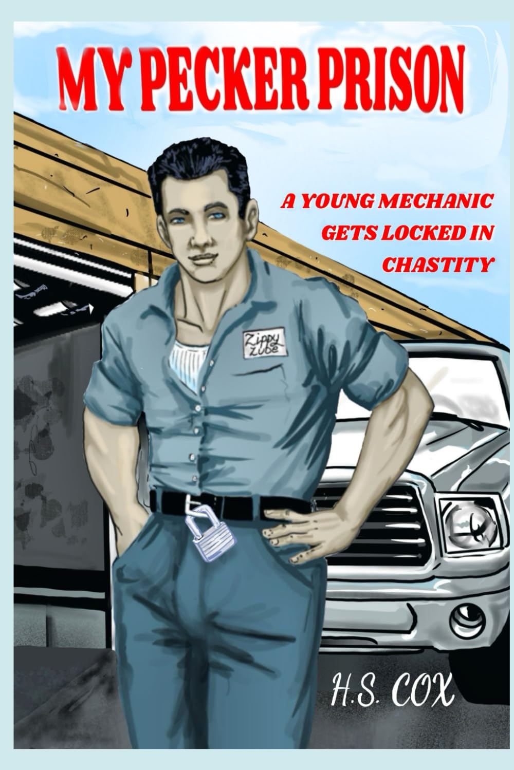 My Pecker Prison: A young mechanic gets locked in chastity