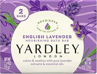Yardley London Nourishing Bath Soap Bar English Lavender, Calms & Soothe...
