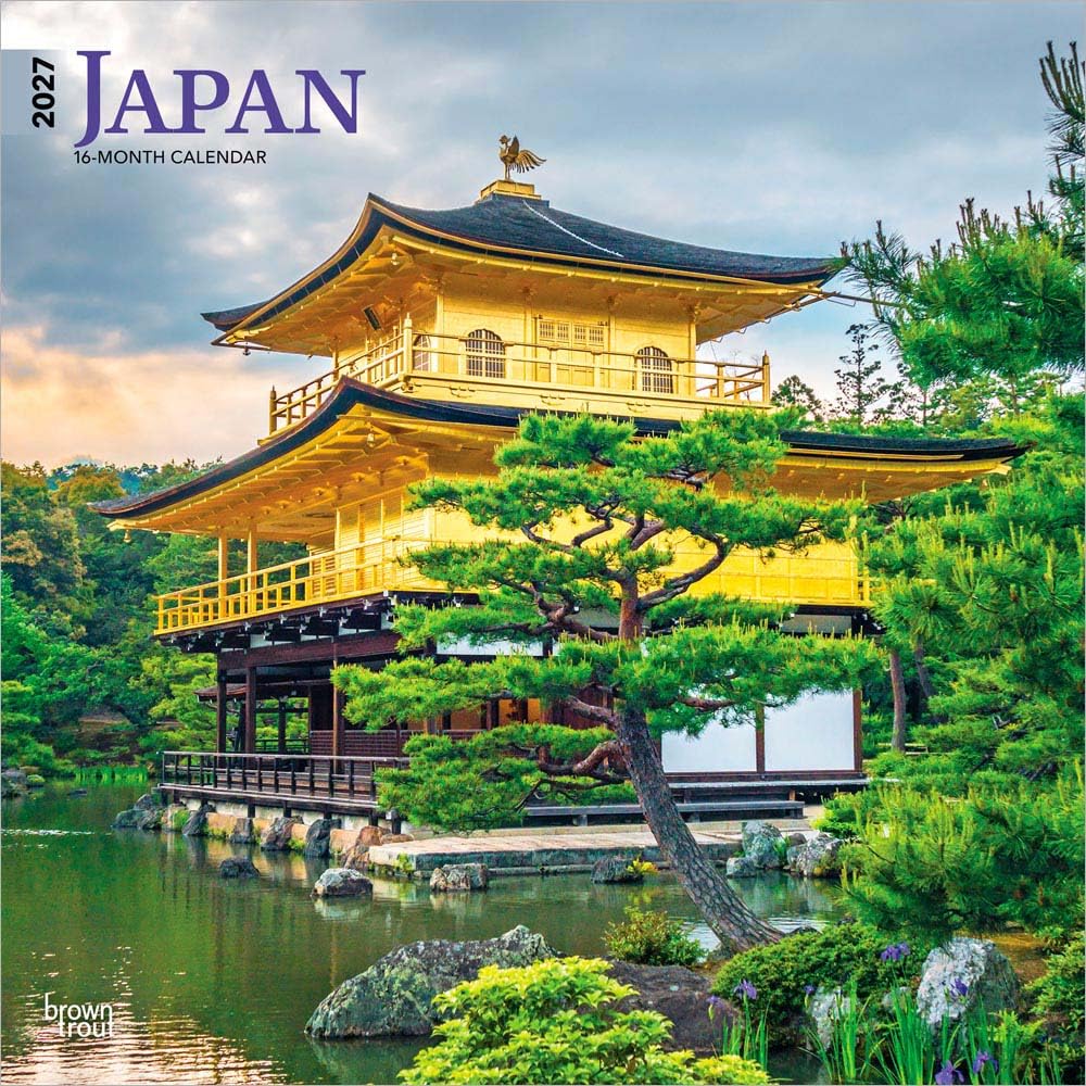 Japan 2027 12 X 24 Inch (Hanging) Monthly Square Wall Calendar Plastic-Free: Original BrownTrout-Kalender [Mehrsprachig] [Kalender]