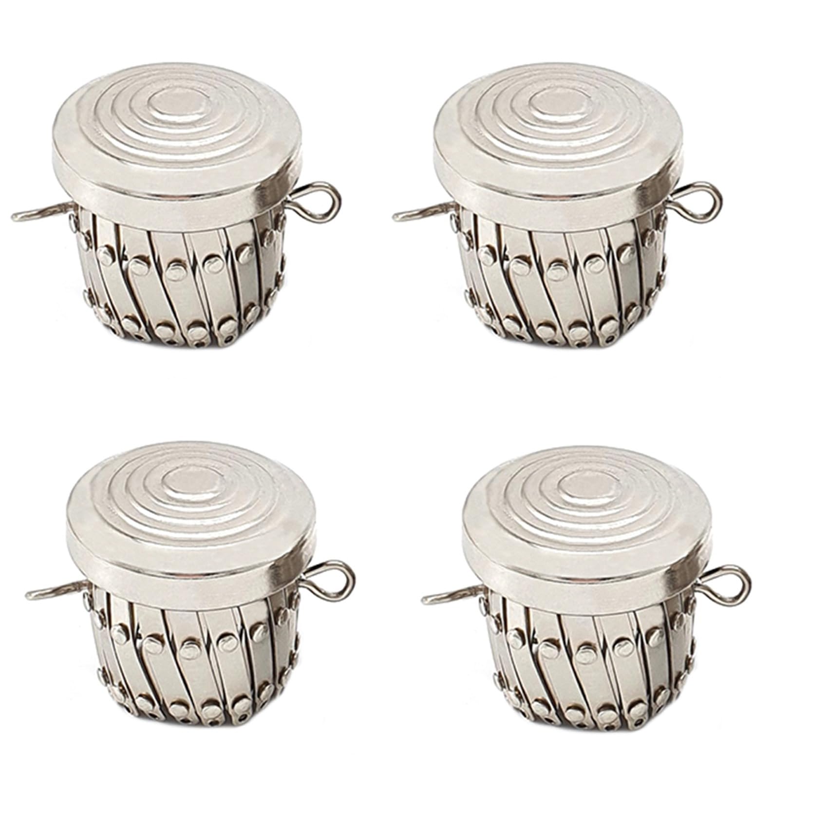 Hndhbfgrt 4X Round Finish Bags Hardware Purse Frame Parts Pen Bag Clutch Frame Clasp Coin Cylinder Purse Accessories(Silver)