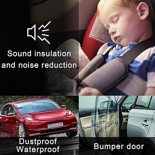 Miniatura 3 de Paquete de 8 sellos de puerta insonorizados compatibles con Tesla Model Y 2019-2024, accesorios de goma para puerta, tira de sellado de borrador de