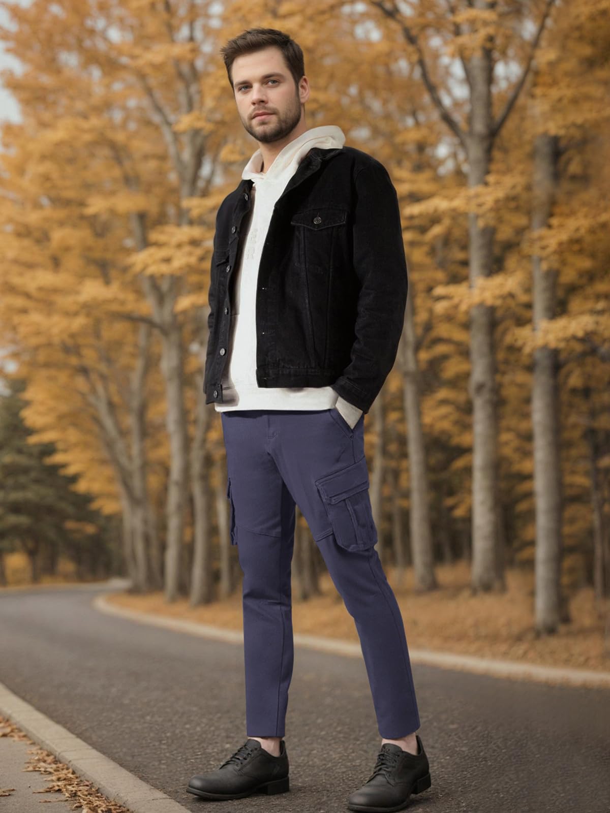 Jeans Couture Pantaloni Cargo Uomo Pantaloni da Lavoro Uomo Cargo Moto Invernali Impermeabili Uomo Pantaloni