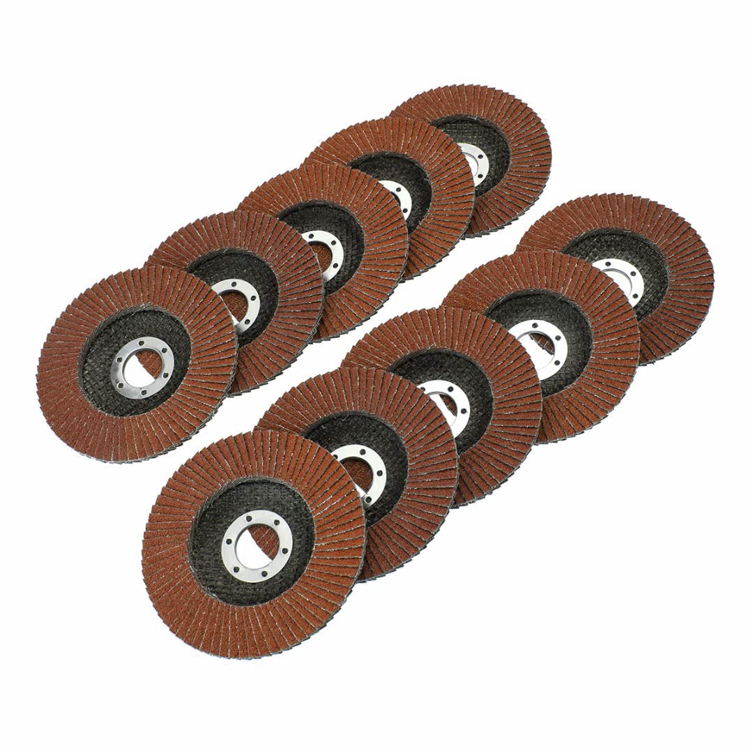 50 dischi abrasivi lamellari da 115 mm, grana 60 lamelle marrone