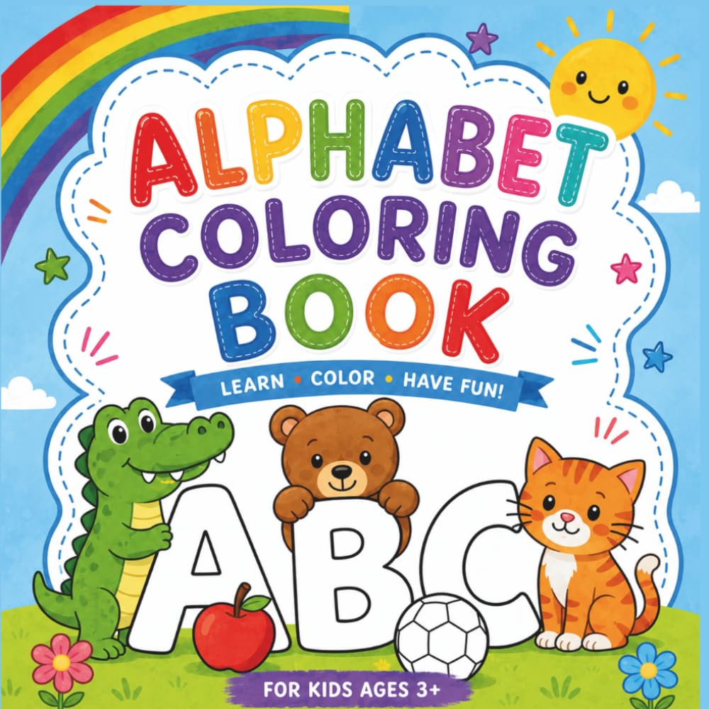 ABC Alphabet Coloring Book for Kids: Learn Letters A - Z with fun pictures