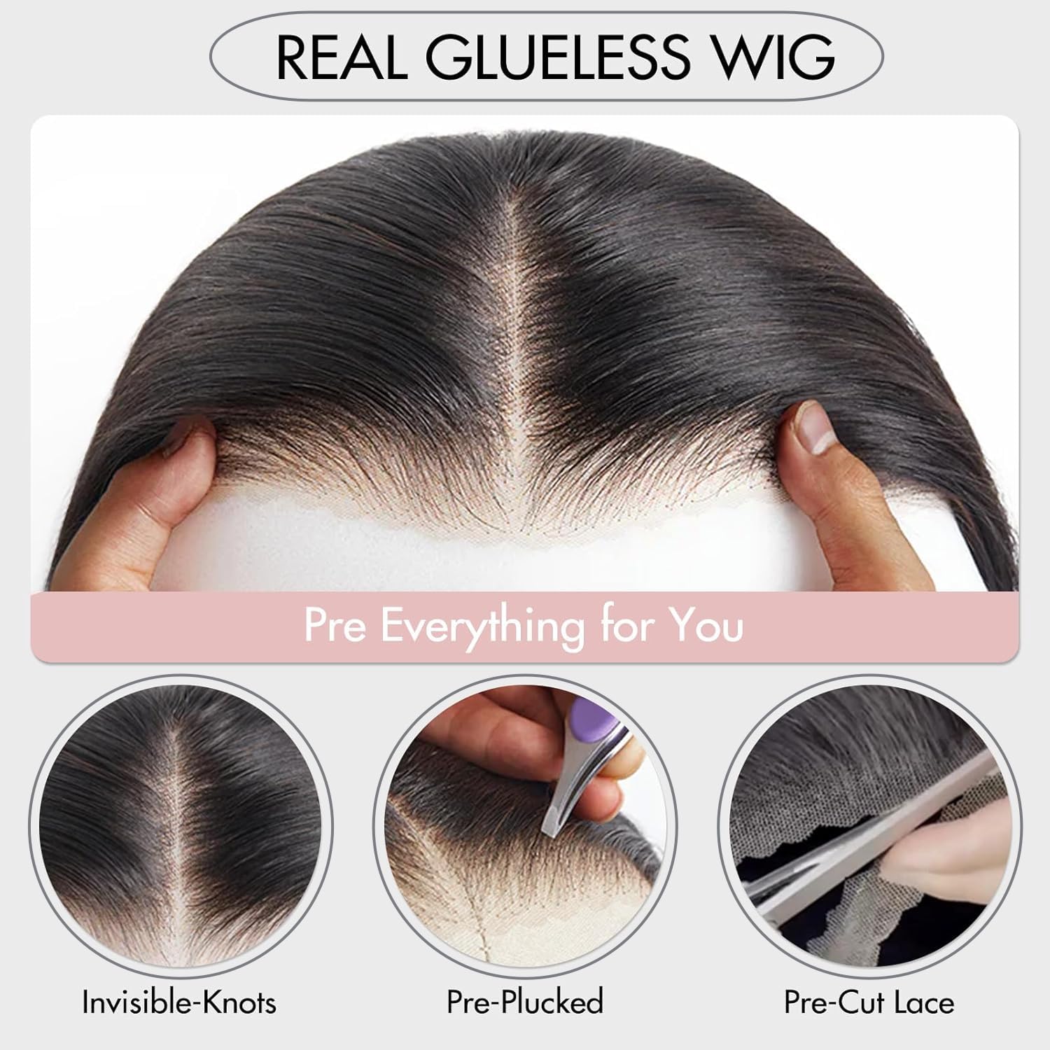 Wear and Go Glueless Bob Wig Human Hair Pre Plucked Pre Cut 4x4 HD Transparent Lace Front Wigs for Black Women Straight Short Bob Wigs Human Hair 180 Dentisty Natrual Color 10 Inch