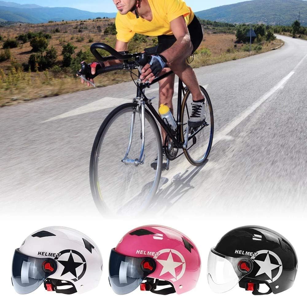 Casco da Ciclismo da Uomo 58 Cm, Casco da Bici con Visiera Staccabile per Adulti, Skateboard Scooter Hoverboard Casco da Ciclismo per Bici Copricapo Sportivo, White