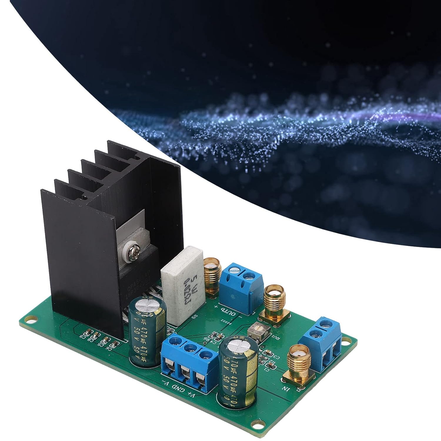OPA 541 Low Frequency Power Amplifier Module, 50W Audio Amp Board with Heat Sink, 20Hz-100kHz for Motor Drive, Signal Amplification, Audio Projects
