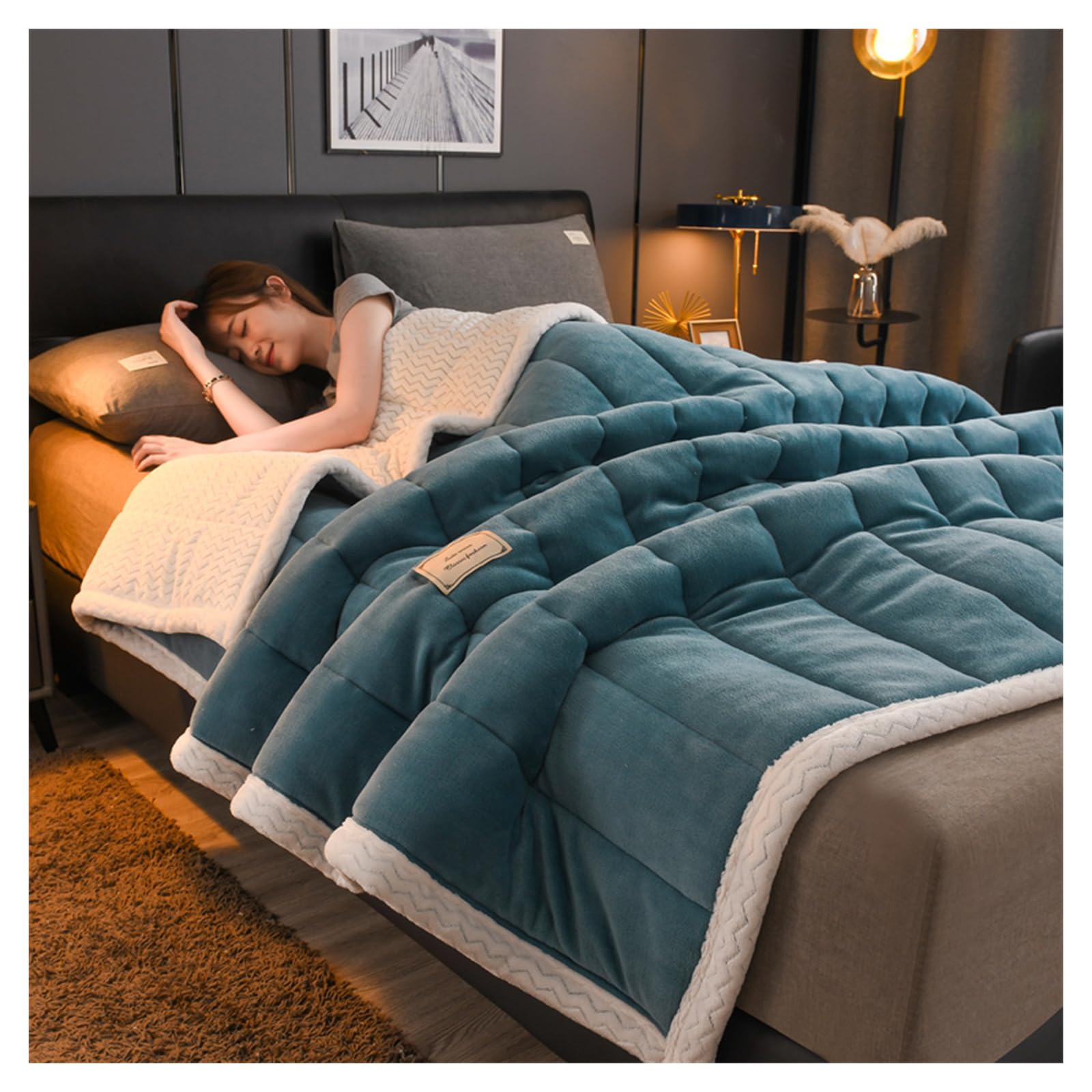 Ergocar Fleece Blanket, Fuzzy Soft Sherpa Flannel Weighted Blanket Throw, Reversible Soft Fluffy Thick Throw Blankets, Warm Home Decoration Blanket, For Couch, Bed, Sofa