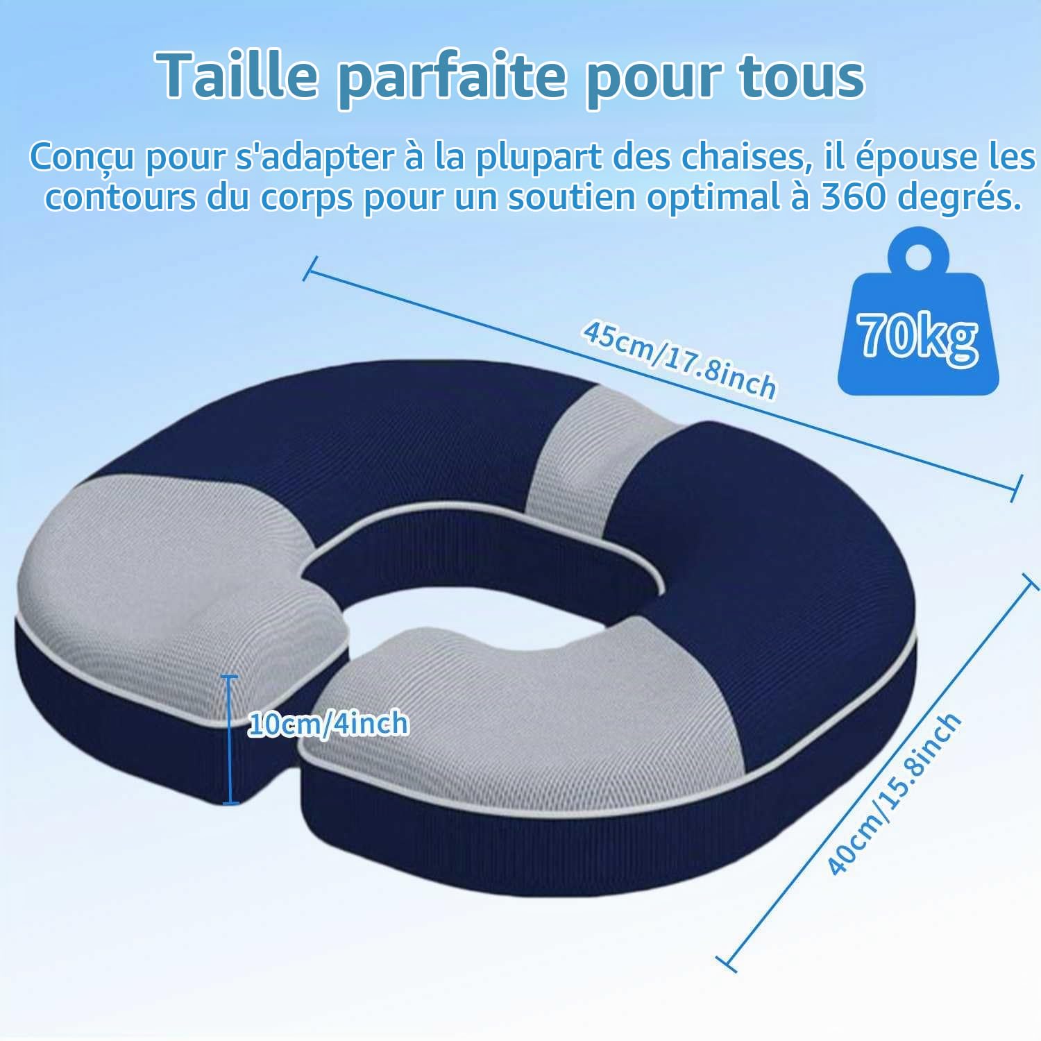 Coussin Coccyx Orthopédique, Coussin Chaise Bureau, Coussin Hemorroide, Coussin Chaise en Mousse à Mémoire, Coussin Ergonomique Douleur Coccyx et Soulagement de La Sciatique