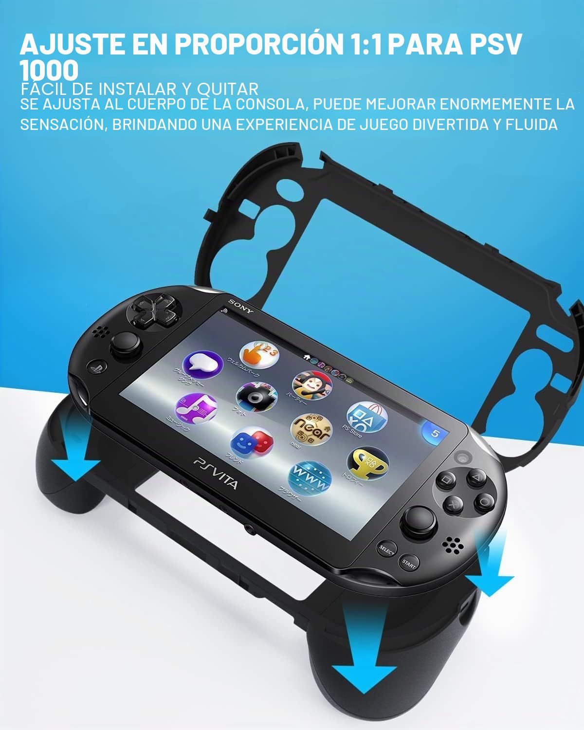 L2 R2 - Funda protectora para controlador de mano Vita 1000 (negro)